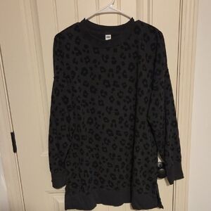 Old Navy Black Leopard Print Sweatshirt